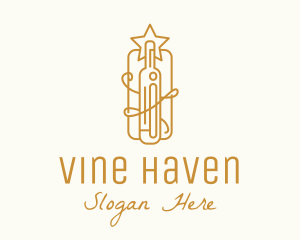 Premium Wine Bottle logo design