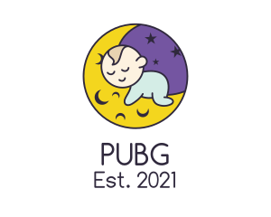 Moon - Evening Sleeping Baby logo design