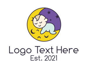 Crib - Evening Sleeping Baby logo design