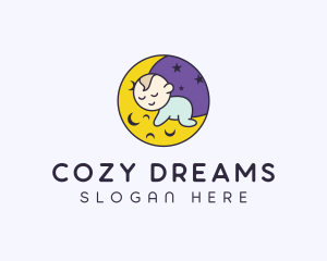 Evening Sleeping Baby logo design