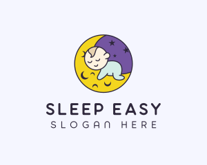 Evening Sleeping Baby logo design