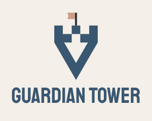 Down Arrow Turret logo design