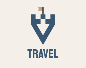Security - Down Arrow Turret logo design