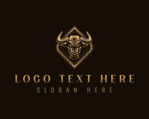 Bison - Bull Ranch Horn logo design
