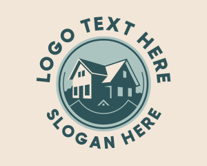 Roof Services - House Home Badge logo design