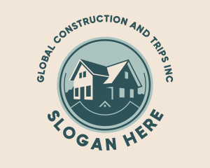 Roof Services - House Home Badge logo design