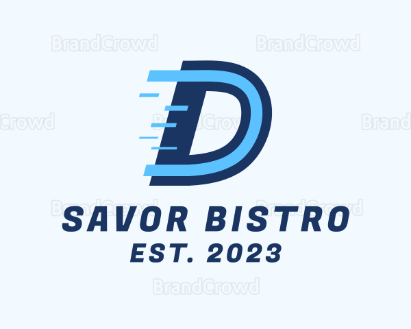 Fast Digital Letter D Logo