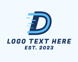 Express - Fast Digital Letter D logo design