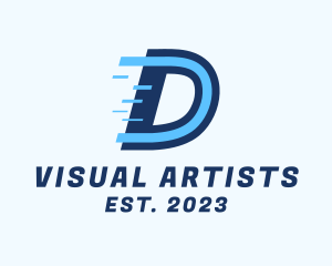 Express - Fast Digital Letter D logo design
