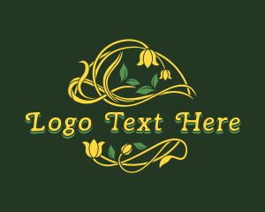 Cafe - Floral Garden Vine logo design
