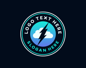 Battery - Lightning Bolt Cloud logo design