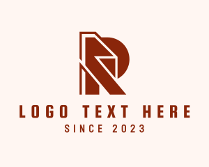 Gamer - Letter R Construction logo design