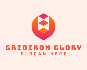 Gradient Modern Tech Cube Logo