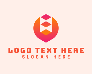 App - Gradient Modern Tech Cube logo design