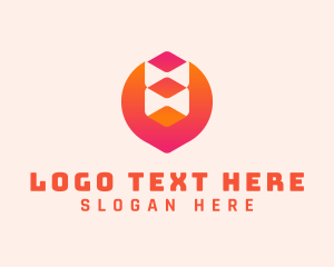 Three-dimensional - Gradient Modern Tech Cube logo design