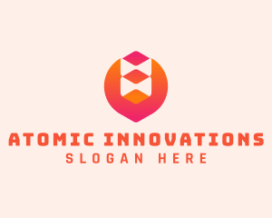 Gradient Modern Tech Cube logo design