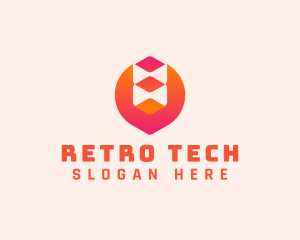 Gradient Modern Tech Cube logo design