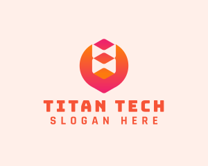 Gradient Modern Tech Cube logo design