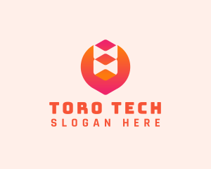 Gradient Modern Tech Cube logo design