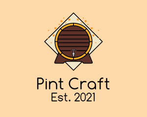 Pint - Beer Barrel Badge logo design