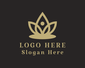 Essence - Yoga Flower Droplet logo design