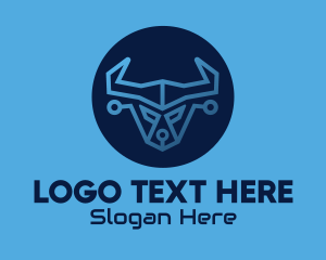 Animal - Blue Bull Network Technology Animal logo design