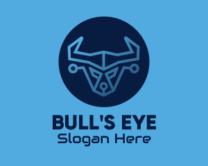 Blue Bull Network Technology Animal logo design