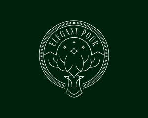 Elegant Deer Monoline logo design