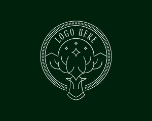 Wildlife - Elegant Deer Monoline logo design