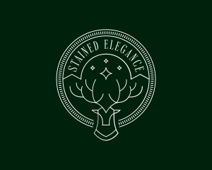 Elegant Deer Monoline logo design