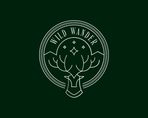 Elegant Deer Monoline logo design