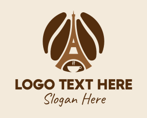 Eiffel Tower - Paris Coffee Beans logo design