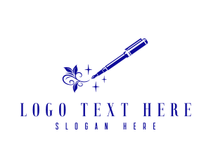 School Item - Creative Calligraphy Pen logo design