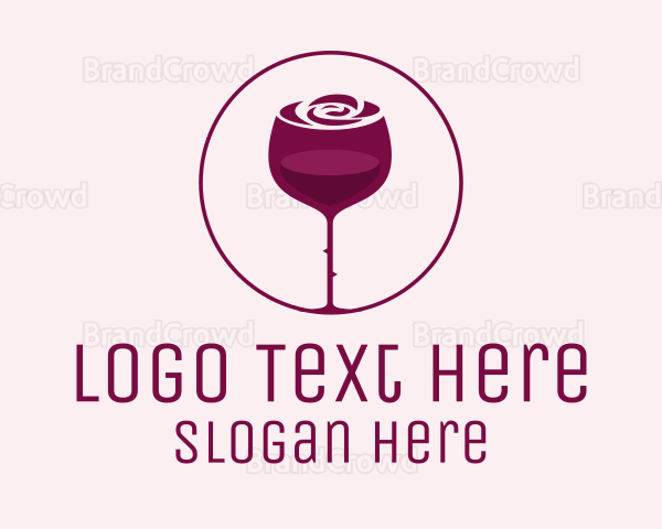 Rose Wine Glass Logo