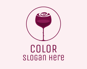 Rose Wine Glass Logo