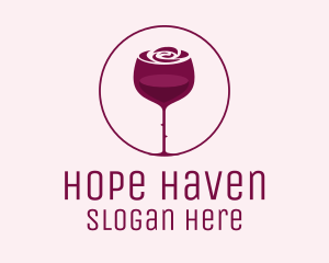 Rose Wine Glass Logo