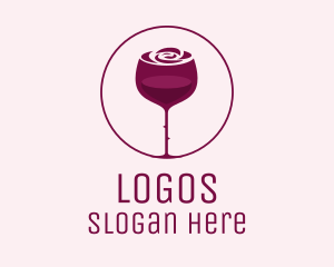 Violet - Rose Wine Glass logo design