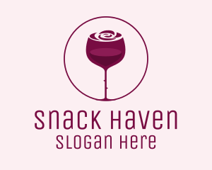 Rose Wine Glass logo design