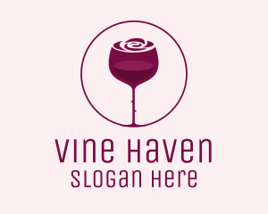 Rose Wine Glass logo design