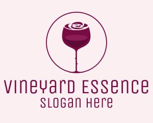 Rose Wine Glass logo design