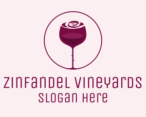 Rose Wine Glass logo design