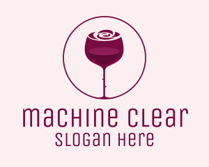 Liquor Store - Rose Wine Glass logo design