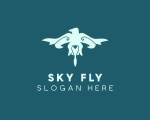 Blue Bird Flying logo design