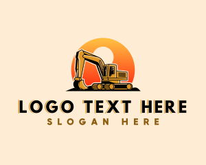 Excavator Backhoe Construction Logo