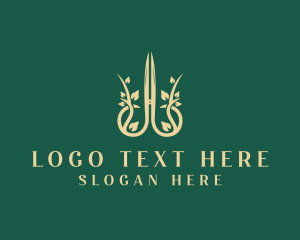 Eco - Gardening Scissor Landscaping logo design