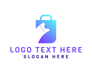 Ticket - Coupon Shopping Bag logo design