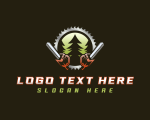 Chainsaw Logging Lumber Logo