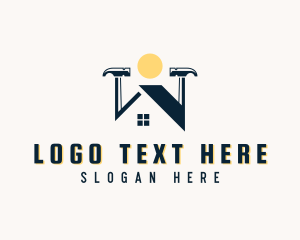 Level Tool - House Hammer Construction logo design