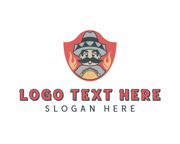 Hat - Mexican Taco Flame logo design