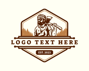 Emblem - Woodwork Lumberjack Axe logo design